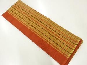 リサイクル　本場筑前博多格子模様織出し半幅帯